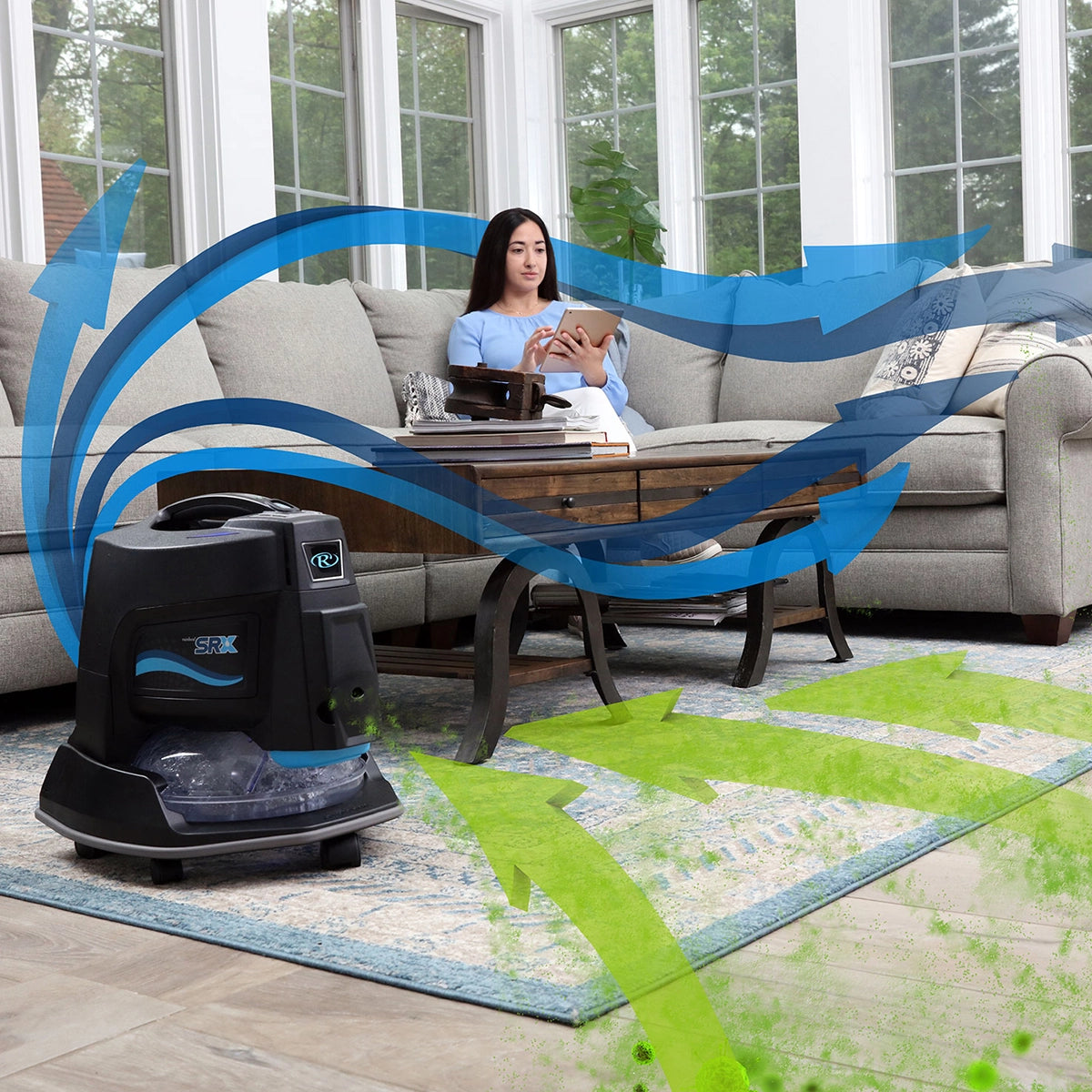Rainbow running in air-cleaner mode in a living room